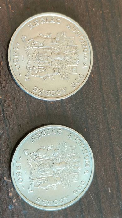 Moedas de 25$00 Açôres 1980