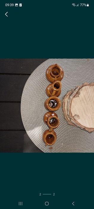 Zestaw dzbanuszków ceramicznych Bolesławiec