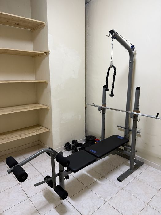 Banco musculação Domyos BM 530 e acessórios