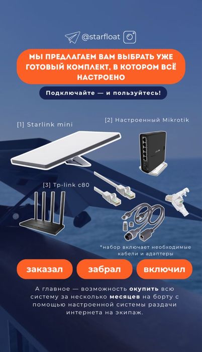 Starlink Mini  для моряков с раздачей на экипаж
