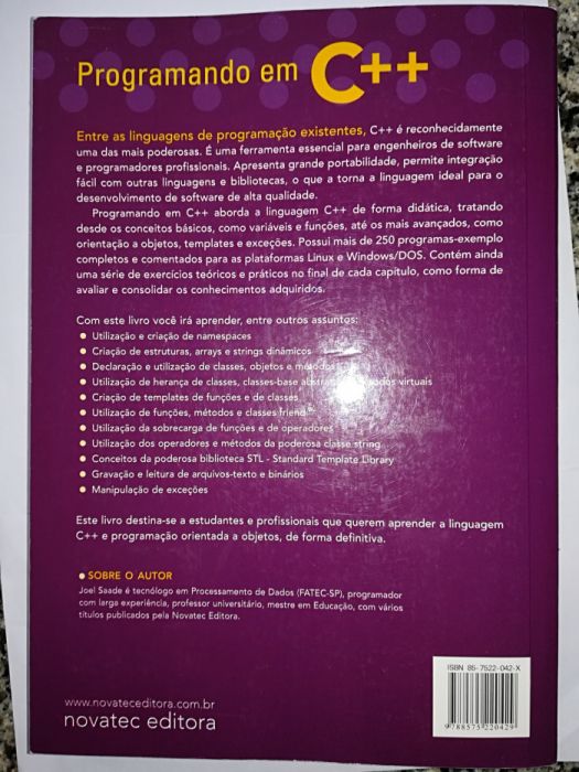Livro Programando em C++64739983200129122