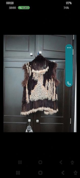 Colete Rizal em pelo natural