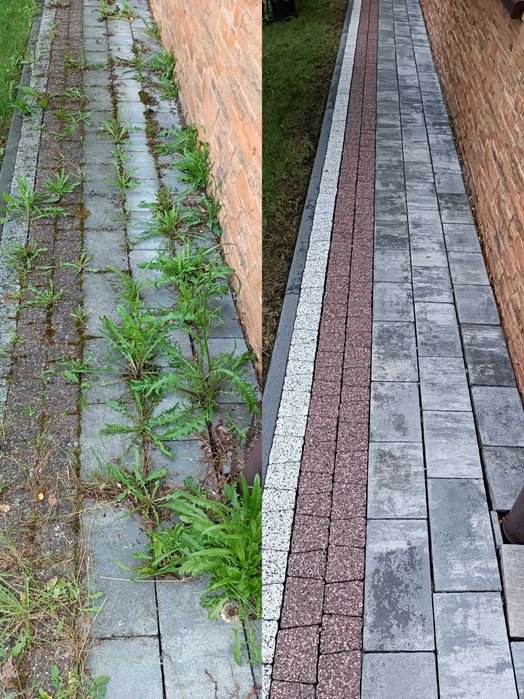 Mycie kostki brukowej elewacji dachów,tarasów, hal