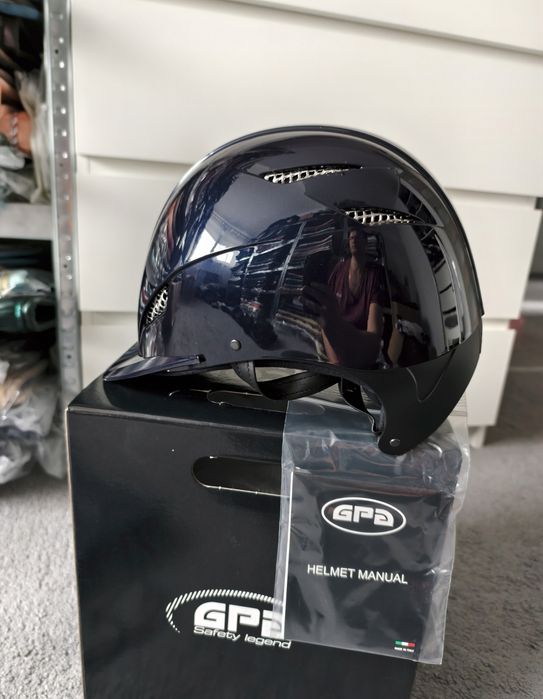 Kask jeździecki GPA speed air hybrid lśniący granatowy 60cm
