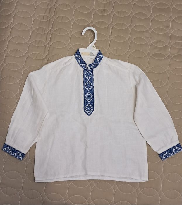 Вишиванка льон для хлопчика на зріст 104-116