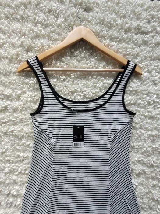 Esmara sukienka maxi w paski biało-czarna rozm S 36/38 na lato lidl