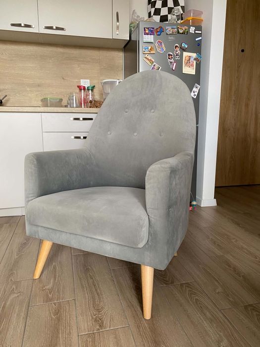 Fotel Emilly szary  black red white