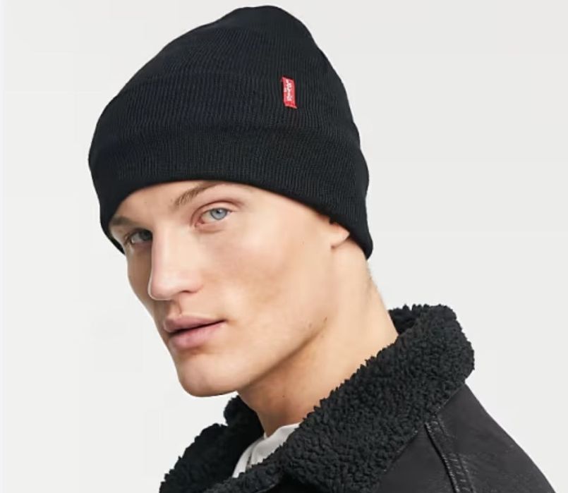 Оригінал Levi’s Slouchy Beanie black-grey 771380889 шапка