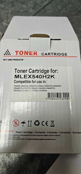 Toner compatível Preto Lexmark MLEX540H2K Novo + Chip para enchimento