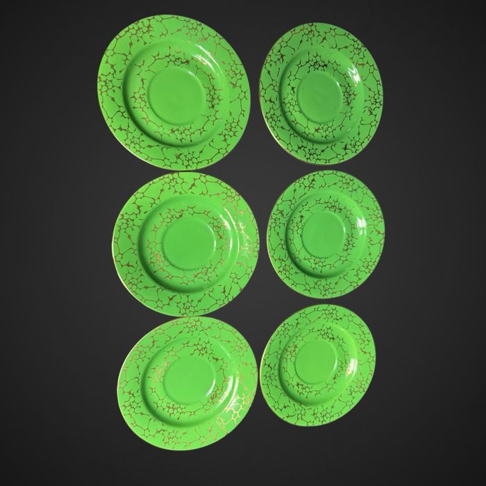 Serwis do kawy dla 6 os Włocławek marmurek złocenia B4/100601