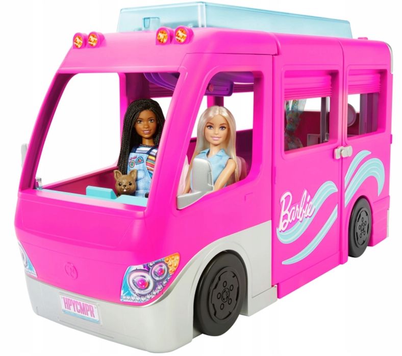 BARBIE KAMPER MARZEŃ Dla LALEK Duży Wielki Samochód Zjeżdżalnia