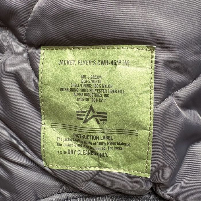 Бомбер Alpha Industries CWU 45 куртка альфа индастиз сву45