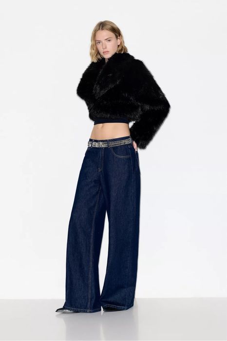 Укорочена куртка зі штучного хутра xl l s xs