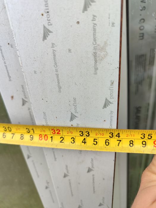 Drzwi balkonowe orzech  87 x 247 nowe  3 szyby 90 x 250