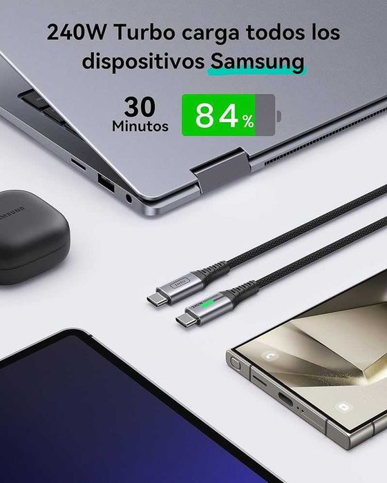 Nowy Zestaw 2x Kabel USB-C do USB-C INIU 240W PD 3.1 | 2 metry | Nylon