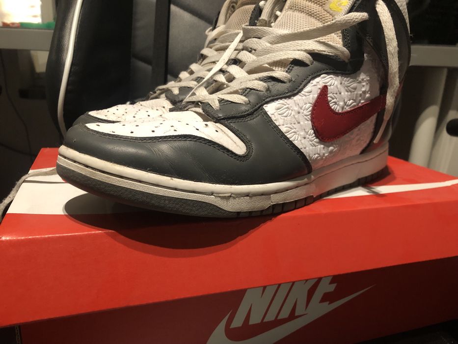 Nike Dunk High Embossed Basketball Grey Red