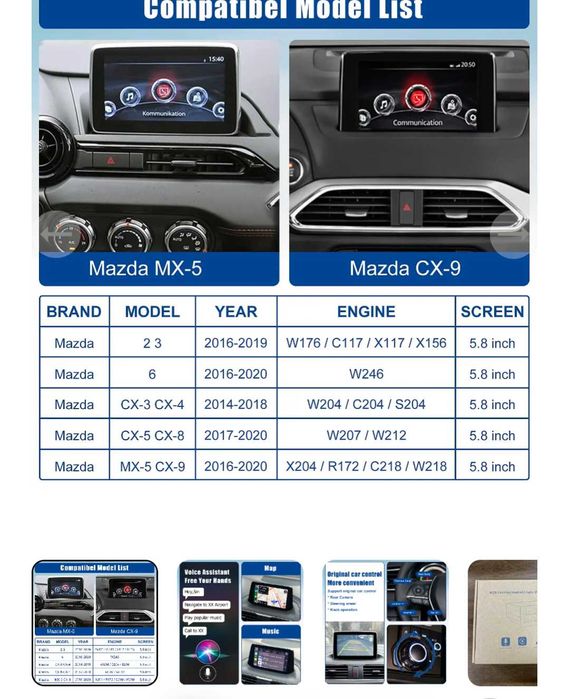 Mazda Carplay и Android Auto, OEM-концентратор TK78-66-9U0C