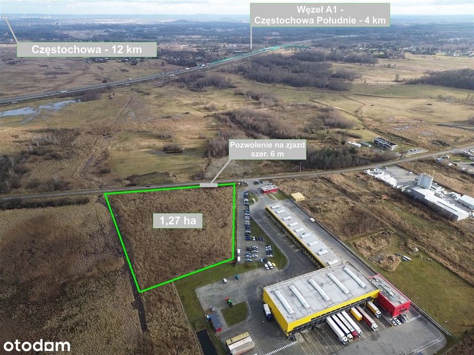 Przy autostradzie A1 - teren usługowo-przemysłowy