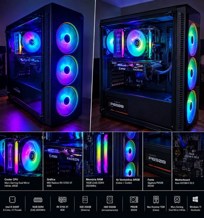 PC GAMING - i5-9400F + RX 5700 XT 8GB | 16GB RAM | SSD + HDD