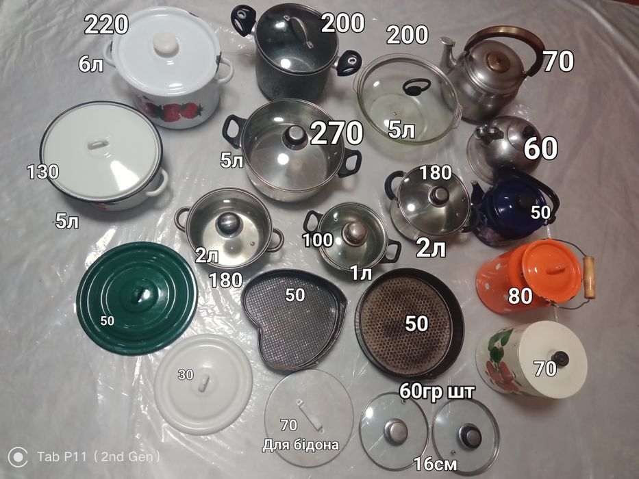 Посуд часів СРСР.Каструлі,тази,лотки,миски.