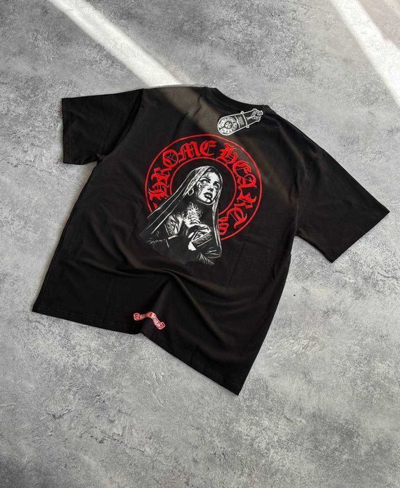 Черная Футболка Chrome Hearts с бирками (Хром Хартс)