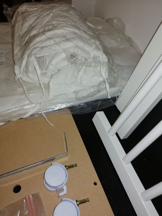 Łóżeczko dostawne model 2283,Beistellbett Sophie, sosnowe, białe.