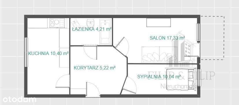 Mieszkanie 2-pokojowe na Lewobrzeżu – 47,20 m²