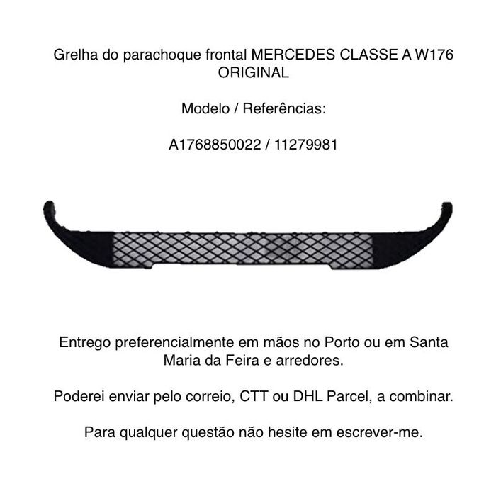 Grelha Parachoque MERCEDES CLASSE A W176 ORIGINAL A176885