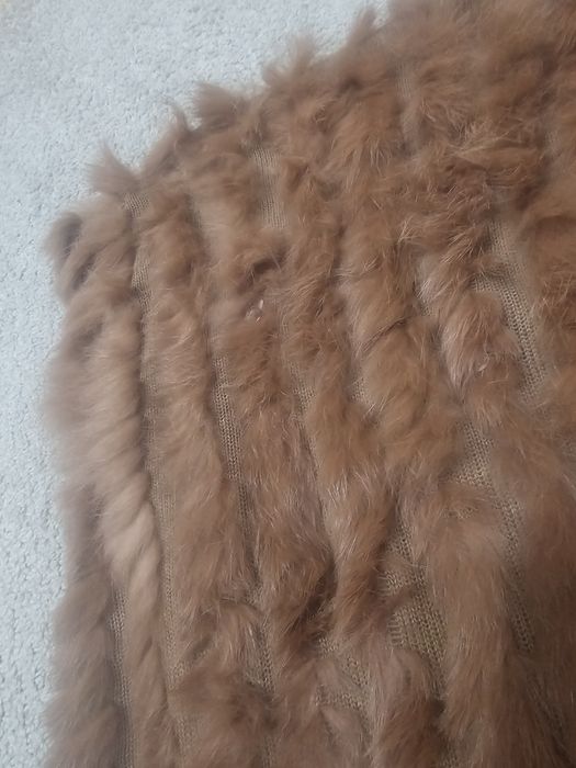 Poncho / Capa de Malha com Pêlo de Coelho Real - Como Novo