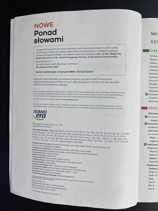 NOWE Ponad słowami 1.1 i 1.2