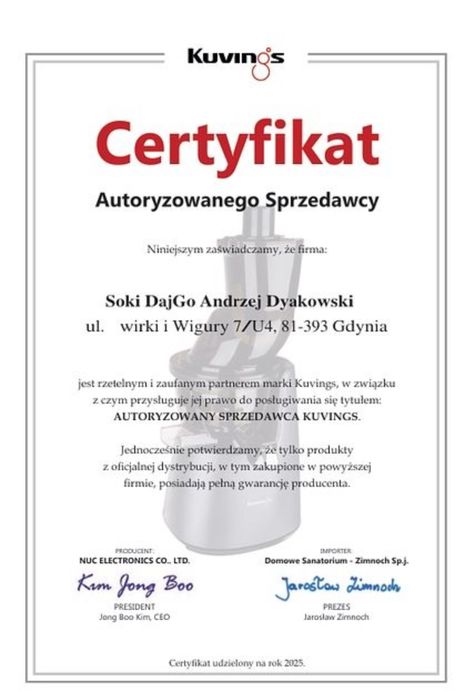 Kuvings Revo 830  3 Sita !!! Dodatkowe Uszczelki GRATIS !!! Polska dystrybucja 15 lat Gwarancji !!! Oficjalny Sklep Stacjonarny w Gdyni