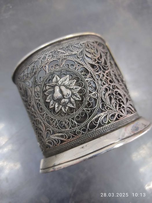 Антикварный подстаканник времён СССР 1955 г серебро или посеребрённый