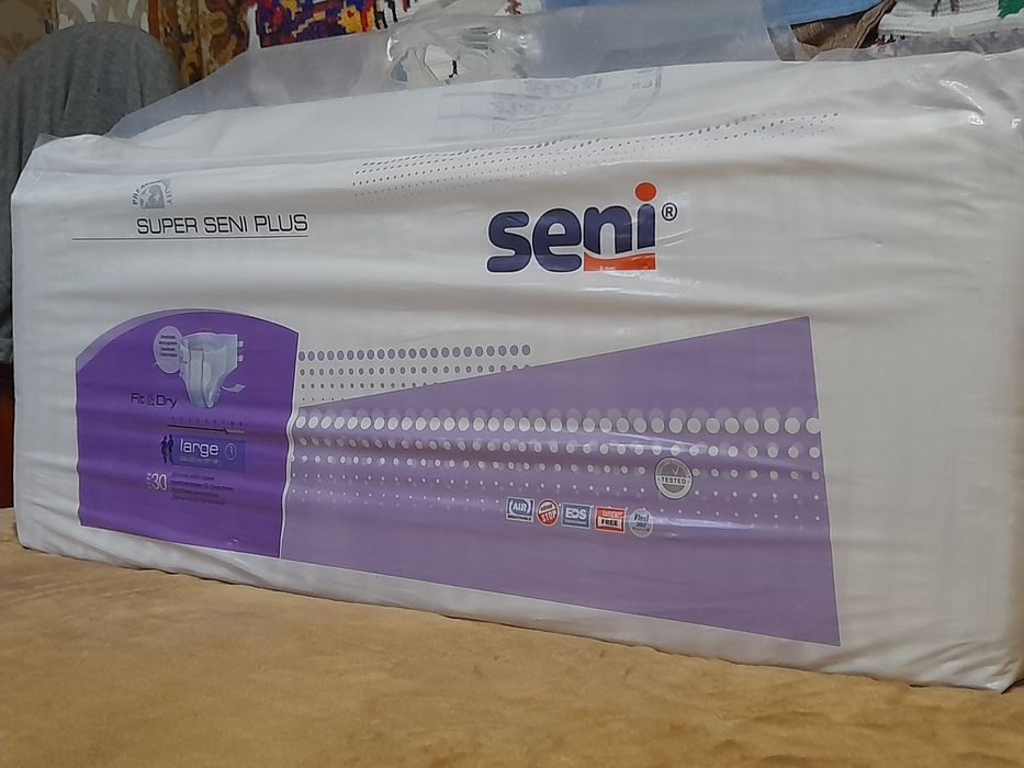 Подгузники для взрослых Seni Super Plus Large  3 ,  30 шт  (7 капель )