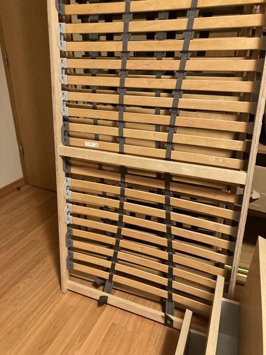 Cama IKEA MALM 160x200 + 4 caixas de arrumacao e estrado LONSET