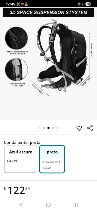 Mochila outdoor/caminhada/lazer