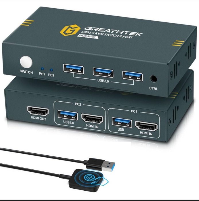 Комплект беспроводного аудиопередатчика и приемника 1Mii RT5066 адаптер USB-C to HDMI , KCEVE KC-KVM202CH, G69-TX и G69-RX HDMI-передатчика и приемник