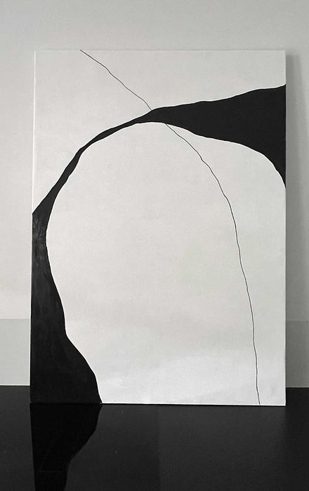 Obraz abstrakcja "LINE" 100 x 140, akryl na płótnie   Bauhaus  Japandi