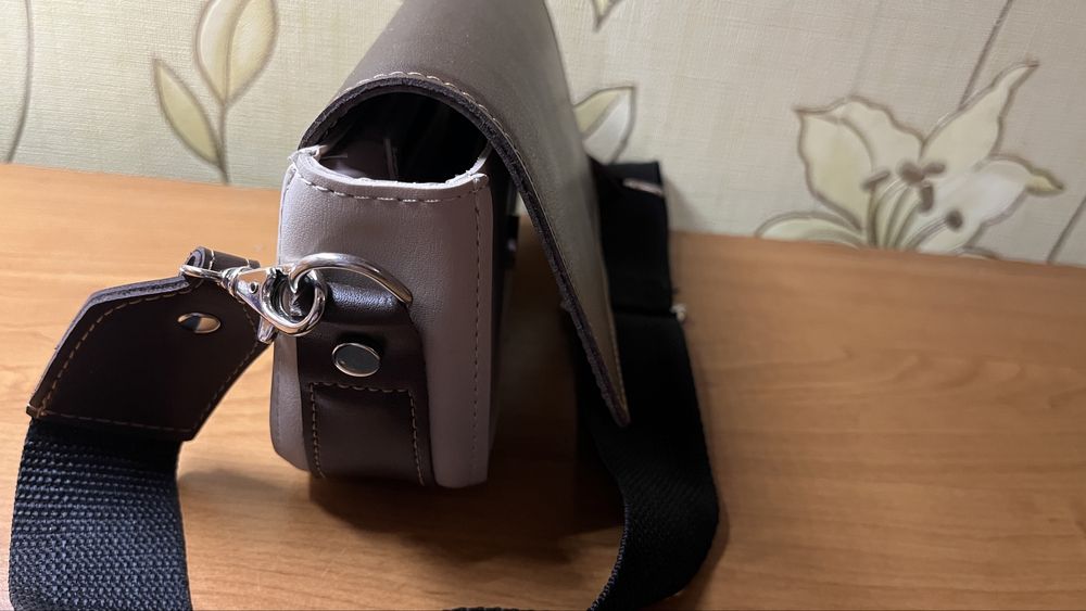 Сумка шоколадно-бежева