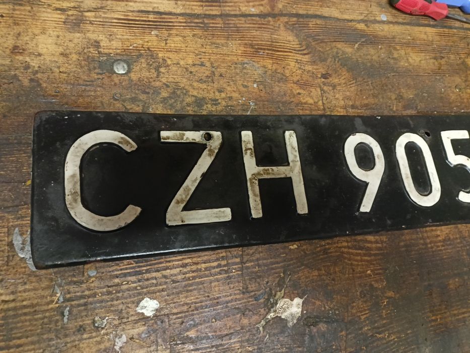 Stara tablica rejestracyjna PRL kolekcja