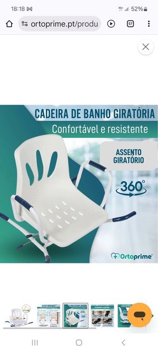 Cadeira de banho giratória