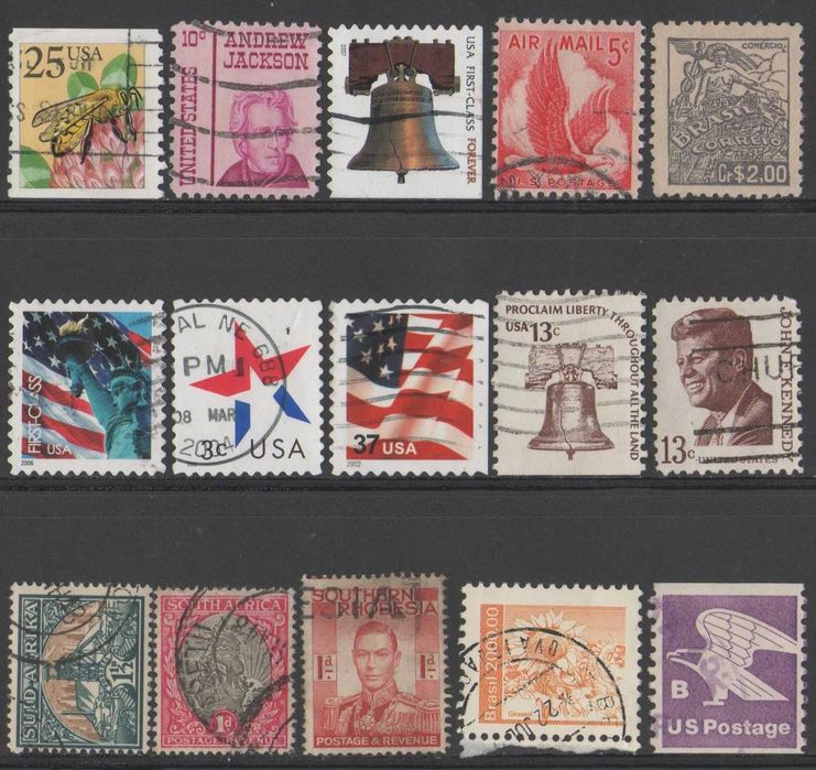 Filatelia: 124 selos mundiais