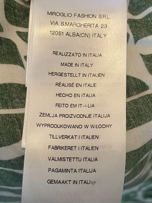 Vestido Novo Elena Mirò - Cetim Verde e branco XXL