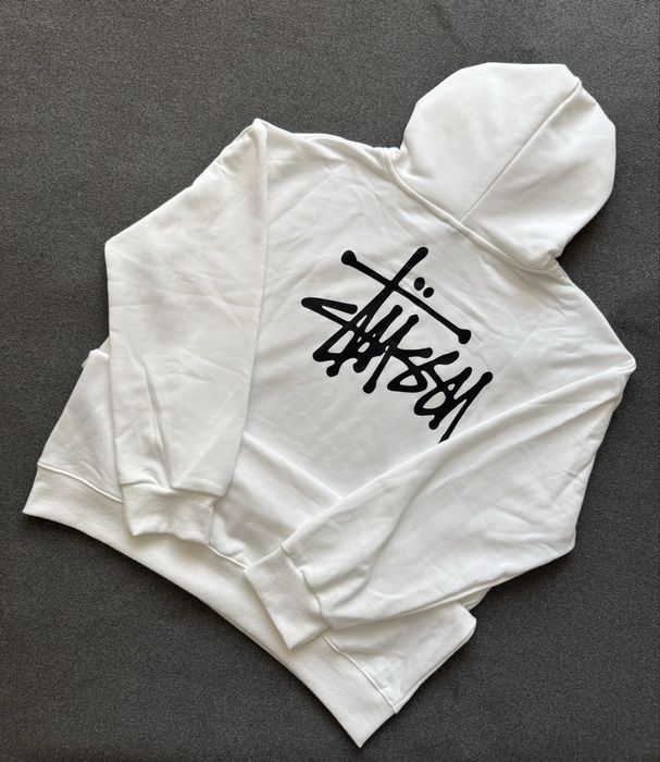 Nowa Oryginalna bluza Stussy damska/męska szary klasyk z dużym logo hoodie | Stussy Basic Hoodie | Czarna Bluza Stussy | Biała bluza Stussy  Rozmiar S