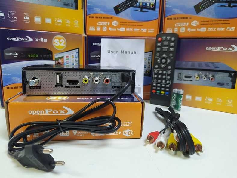 Спутниковый Full HD Mpeg4 ресивер тюнер OpenFox X6 Metal DVB-S2 YouTub