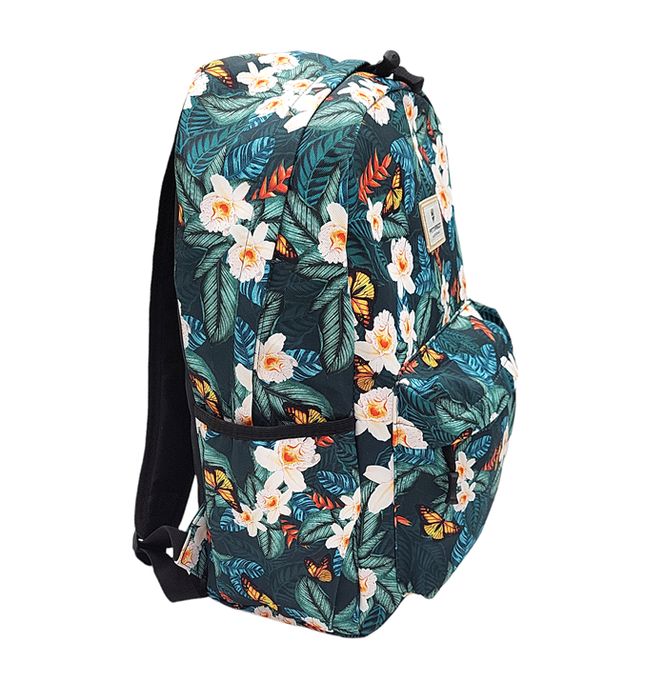 Plecak miejski PETERSON print białe kwiaty