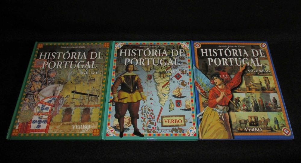 Livros História de Portugal António Leite da Costa 3 Volumes Completo
