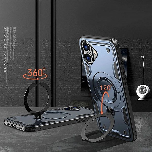 Etui Hybrid Armor Trendy z MagSafe na iPhone 16 Plus - niebieskie