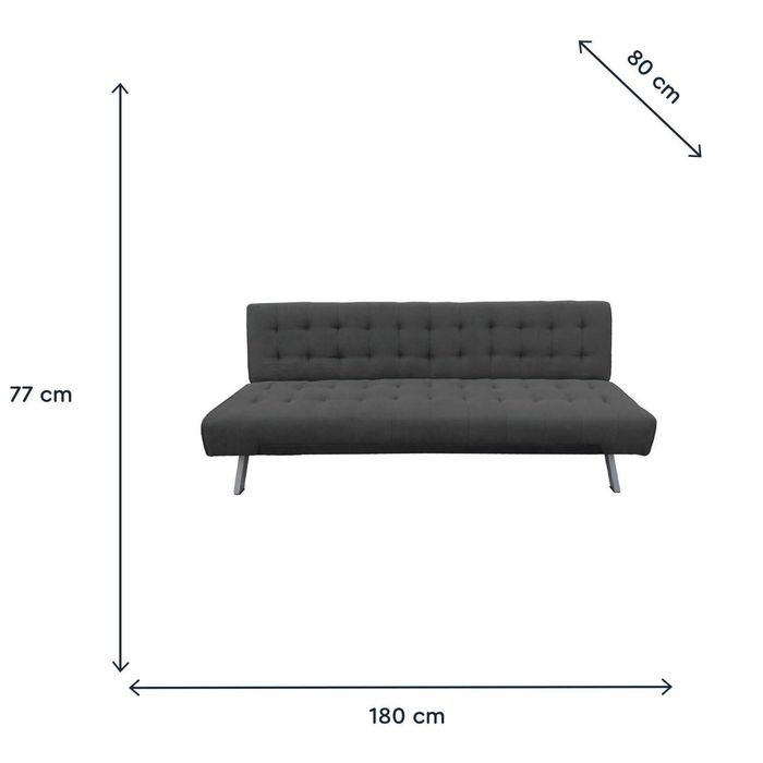 Sofá Cama 3 Lugares Cinza Click Clack KASA
