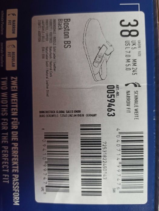 Nowe z metką skórzane klapki Birkenstock Boston r. 38