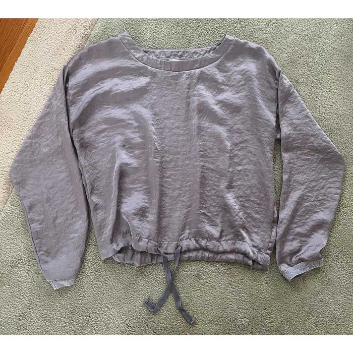 Zara szara silver bluzka na dole wiązana s